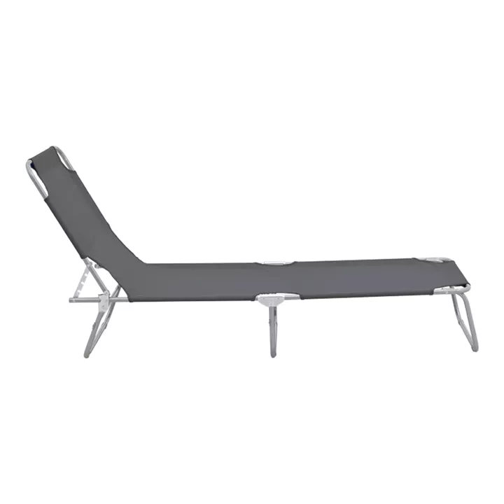 Pasein pakoworld metal-textilene beach lounger in anthracite shade 55x185x24cm