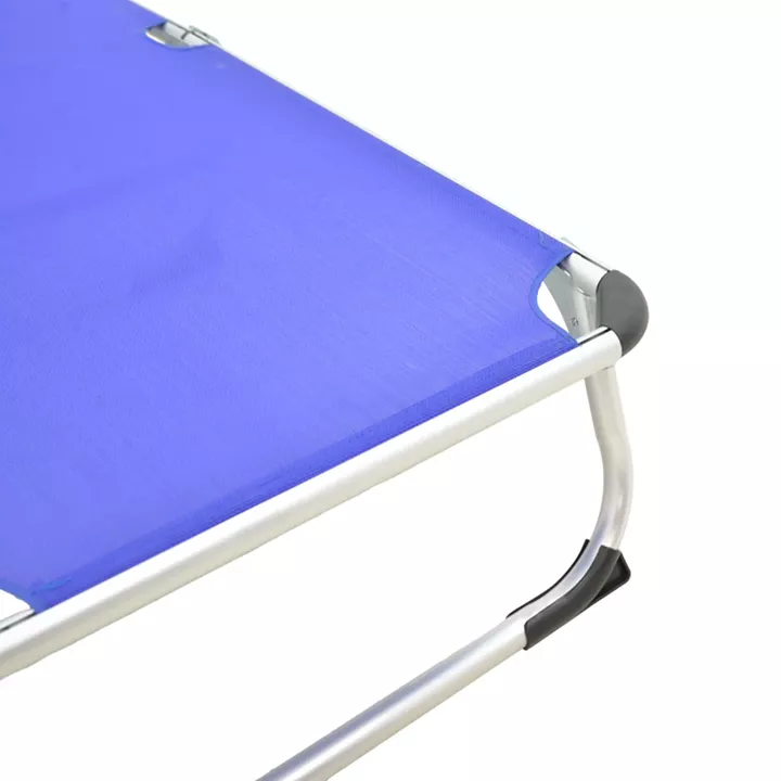 Ξαπλώστρα παραλίας Fevepe pakoworld βαρέως τύπου αλουμίνιο-textilene σε μπλε απόχρωση 58.5x185x29.5εκ