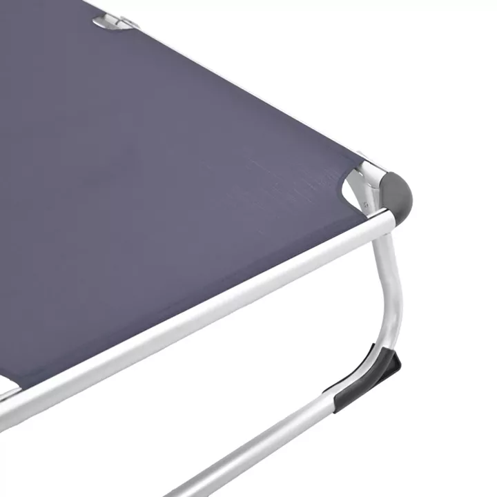 Fevepe pakoworld beach lounger heavy duty aluminum-textilene in anthracite shade 58.5x185x29.5cm