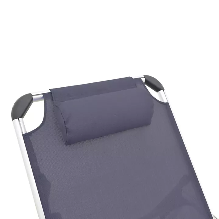 Fevepe pakoworld beach lounger heavy duty aluminum-textilene in anthracite shade 58.5x185x29.5cm