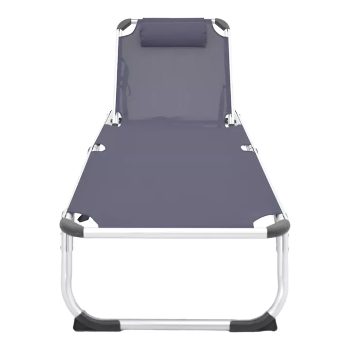Fevepe pakoworld beach lounger heavy duty aluminum-textilene in anthracite shade 58.5x185x29.5cm