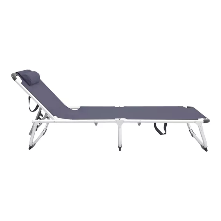 Fevepe pakoworld beach lounger heavy duty aluminum-textilene in anthracite shade 58.5x185x29.5cm