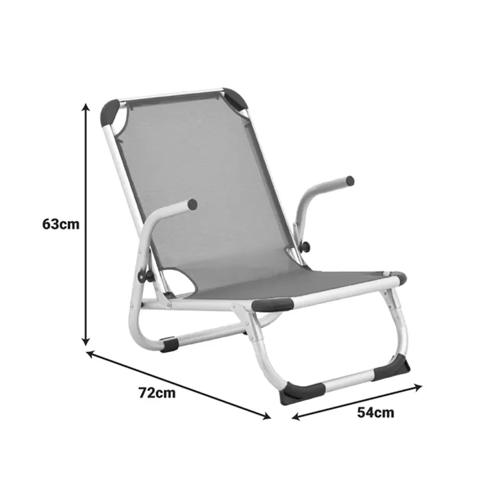 Playa pakoworld heavy duty beach chair with high back aluminum-textilene in blue shade 54x72x63cm