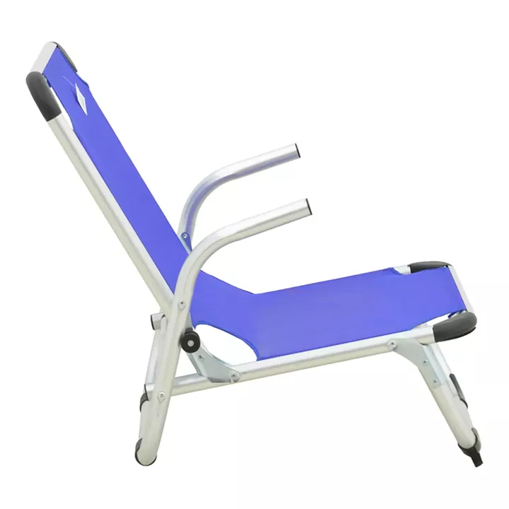 Playa pakoworld heavy duty beach chair with high back aluminum-textilene in blue shade 54x72x63cm
