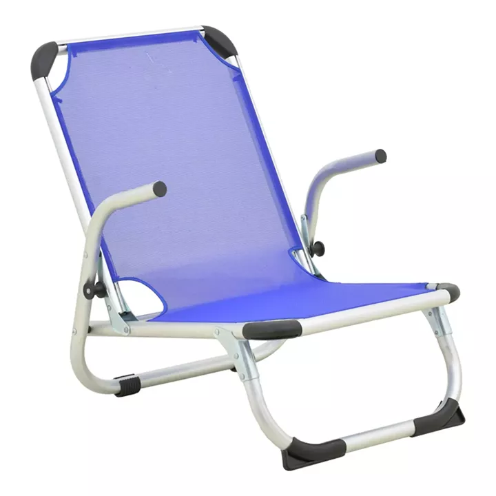Playa pakoworld heavy duty beach chair with high back aluminum-textilene in blue shade 54x72x63cm