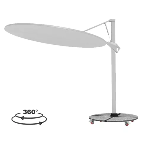 ΟΜΠΡΕΛΑ ΜΕ ΒΑΣΗ ΣΕΙΡΑ CANNOPY HM21285.02 ΑΛΟΥΜΙΝΙΟ & ΓΡΑΝΙΤΗΣ-ΛΕΥΚΟ ΧΡΩΜΑ Φ2,2μ