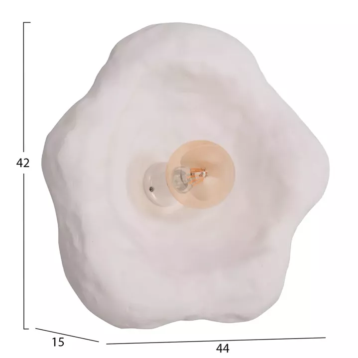 SET 3PCS WALL SCONCES LUXON HM10725.01 FIBER CEMENT IN WHITE [S-M-L]