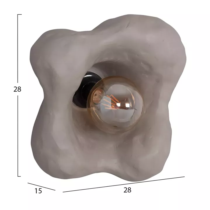 SET 3PCS WALL SCONCES LUXON HM10725.02 FIBER CEMENT IN GREY [S-M-L]