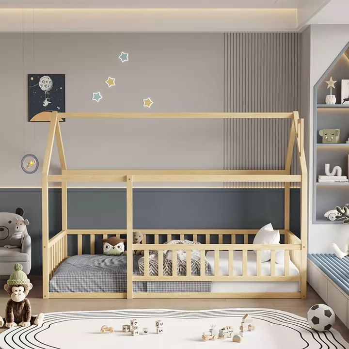 ΚΡΕΒΑΤΙ ΠΑΙΔΙΚΟ ΜΕ ΚΑΓΚΕΛΟ HOUSER HM706.01 τ.MONTESSORI ΞΥΛΟ ΠΕΥΚΟ ΦΥΣΙΚΟ-190x90εκ