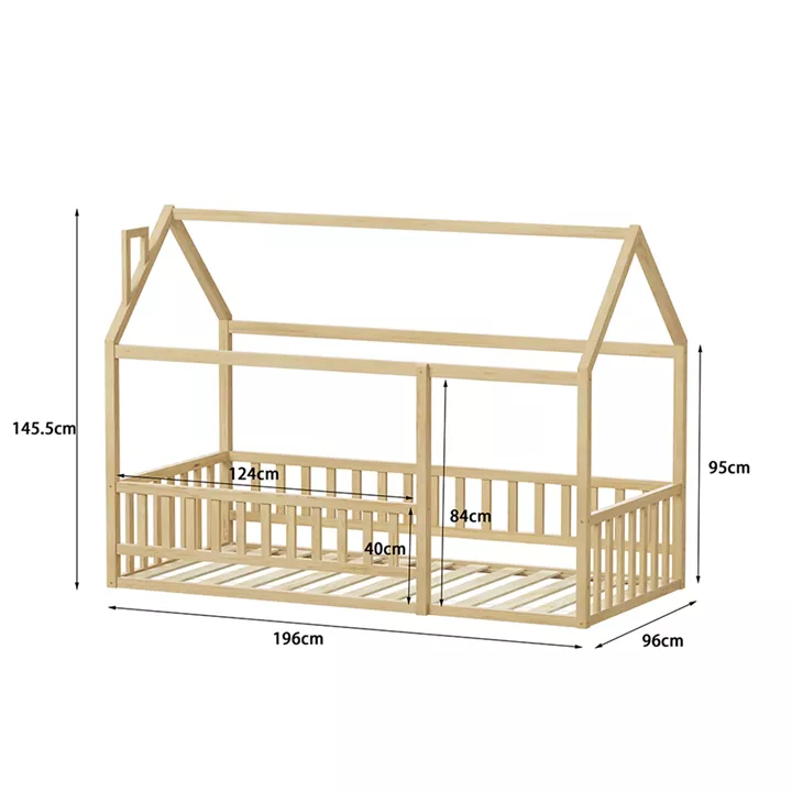 ΚΡΕΒΑΤΙ ΠΑΙΔΙΚΟ ΜΕ ΚΑΓΚΕΛΟ HOUSER HM706.01 τ.MONTESSORI ΞΥΛΟ ΠΕΥΚΟ ΦΥΣΙΚΟ-190x90εκ
