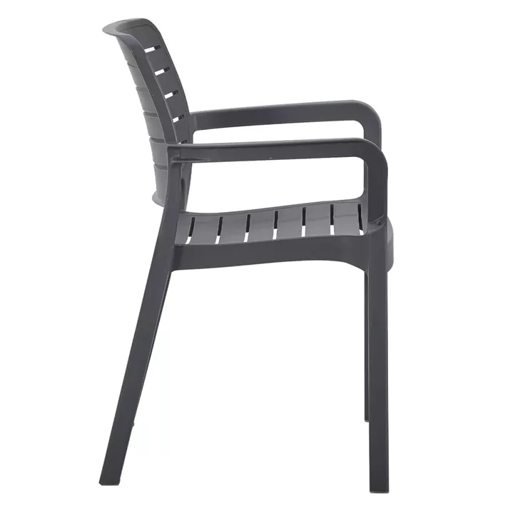 ARMCHAIR OUTDOOR FLAN HM6369.10 POLYPROPYLENE IN GREY 57x56x82.5Hcm.