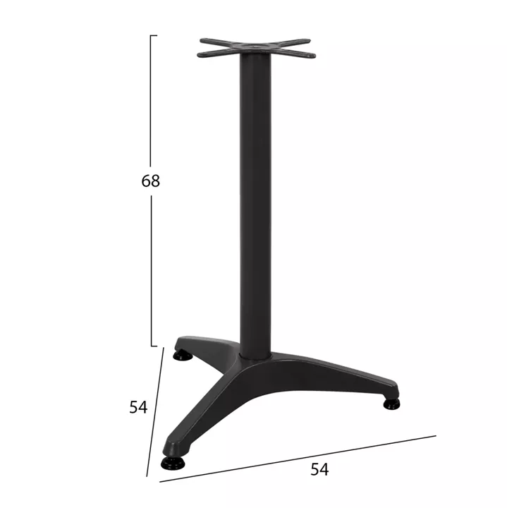 BASE FOR TABLE HM449.03 ALUMINUM IN BLACK-- CROSS 29x29cm.- LEG DIMENSIONS: 54x54x68Hcm.