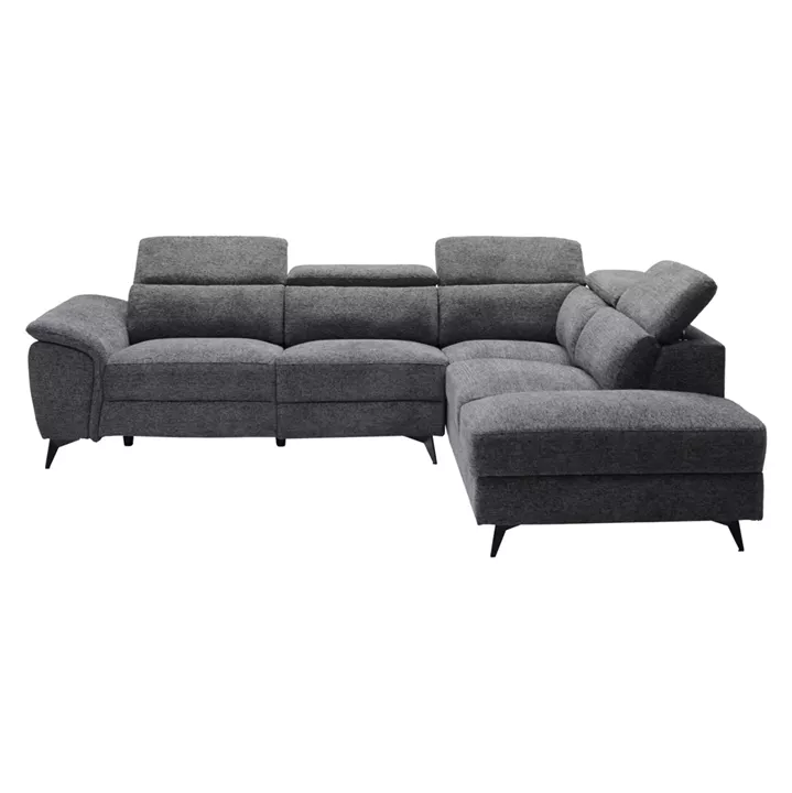 ΚΑΝΑΠΕΣ ΔΕΞΙΑ ΓΩΝΙΑ-ΑΝΑΚΛΙΣΗ & ΑΠΟΘ.ΧΩΡΟΣ-RESTRO HM3339.01R ΓΚΡΙ ΥΦΑΣΜΑ 284x224x76Υεκ