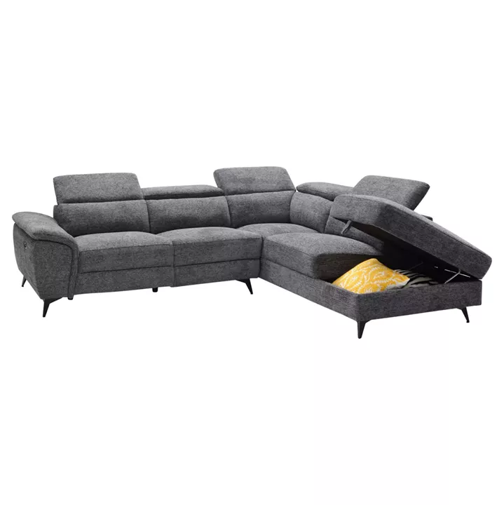 ΚΑΝΑΠΕΣ ΔΕΞΙΑ ΓΩΝΙΑ-ΑΝΑΚΛΙΣΗ & ΑΠΟΘ.ΧΩΡΟΣ-RESTRO HM3339.01R ΓΚΡΙ ΥΦΑΣΜΑ 284x224x76Υεκ