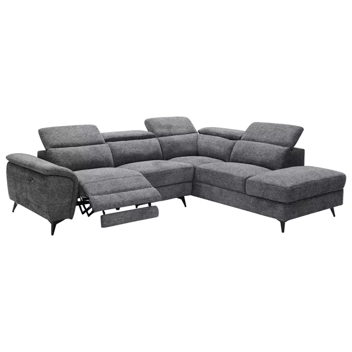 ΚΑΝΑΠΕΣ ΔΕΞΙΑ ΓΩΝΙΑ-ΑΝΑΚΛΙΣΗ & ΑΠΟΘ.ΧΩΡΟΣ-RESTRO HM3339.01R ΓΚΡΙ ΥΦΑΣΜΑ 284x224x76Υεκ