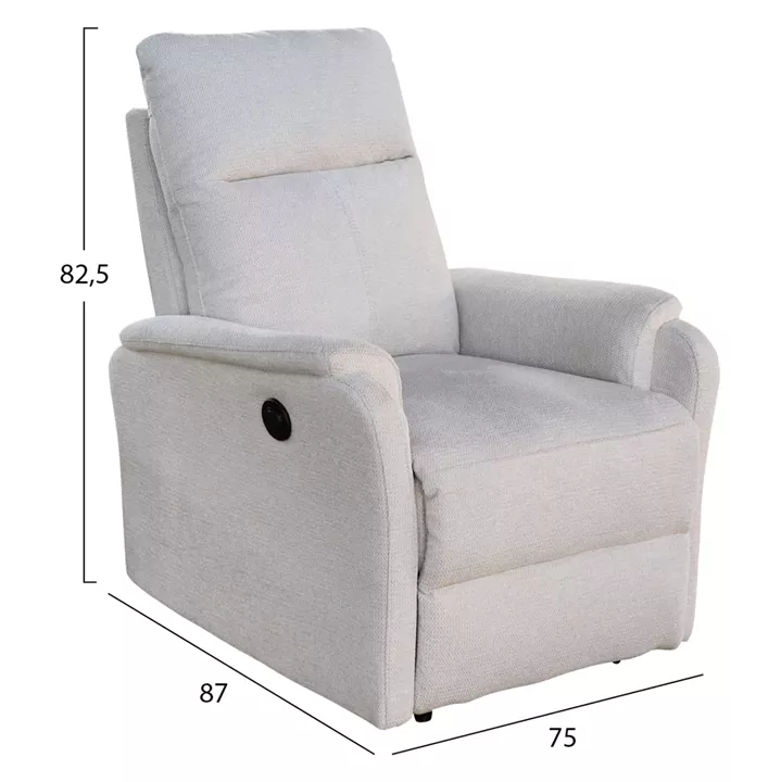 ΣΕΤ ΚΑΝΑΠΕΣ-ΠΟΛΥΘΡΟΝΑ RELAX SYNTHIA HM10735.01 ΜΠΕΖ ΥΦΑΣΜΑ-ΗΛΕΚΤΡΙΚΗ ΑΝΑΚΛΙΣΗ [L]