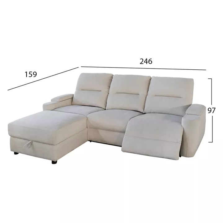 ΣΕΤ ΚΑΝΑΠΕΣ-ΠΟΛΥΘΡΟΝΑ RELAX SYNTHIA HM10735.01 ΜΠΕΖ ΥΦΑΣΜΑ-ΗΛΕΚΤΡΙΚΗ ΑΝΑΚΛΙΣΗ [L]