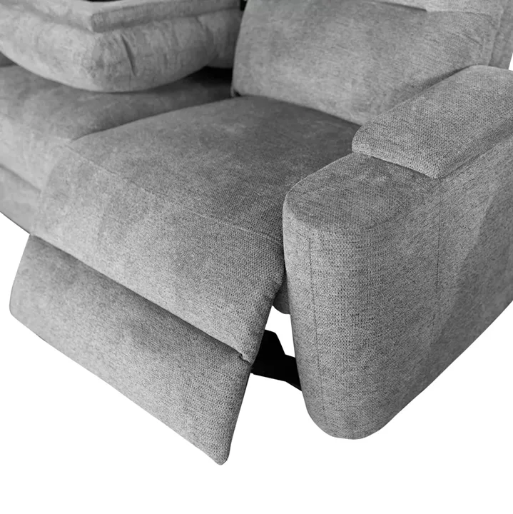SET SOFA-RELAX ARMCHAIR SYNTHIA HM10735.03 GREY FABRIC--ELECTRIC RECLINE [L]