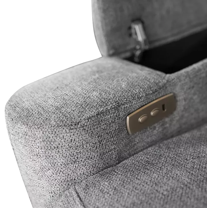 SET SOFA-RELAX ARMCHAIR SYNTHIA HM10735.03 GREY FABRIC--ELECTRIC RECLINE [L]