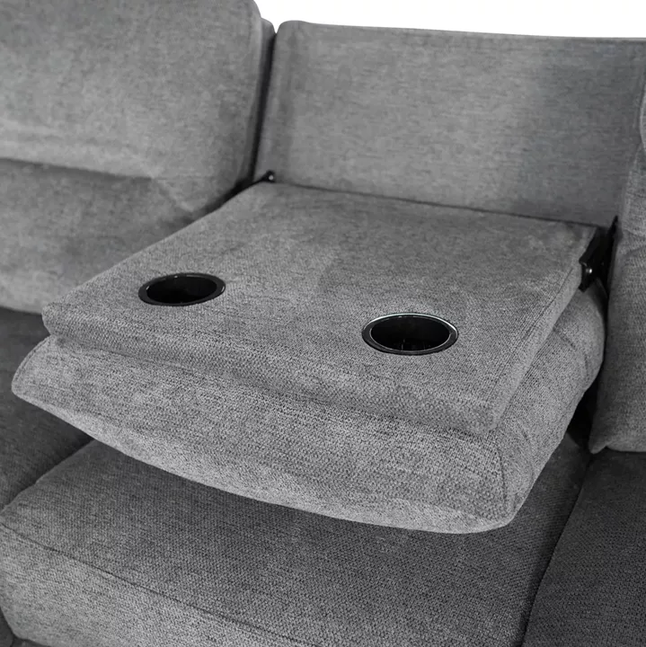 SET SOFA-RELAX ARMCHAIR SYNTHIA HM10735.03 GREY FABRIC--ELECTRIC RECLINE [L]