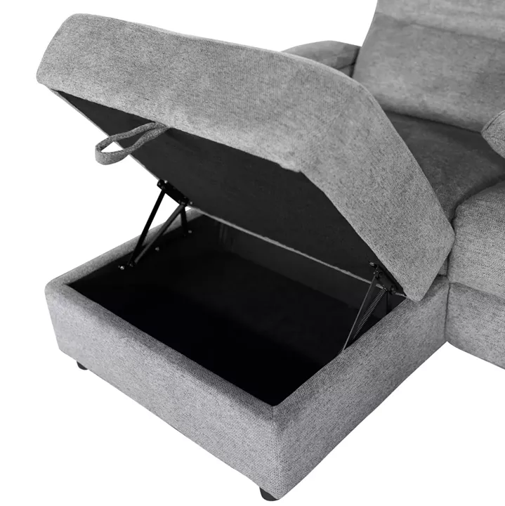 SET SOFA-RELAX ARMCHAIR SYNTHIA HM10735.03 GREY FABRIC--ELECTRIC RECLINE [L]