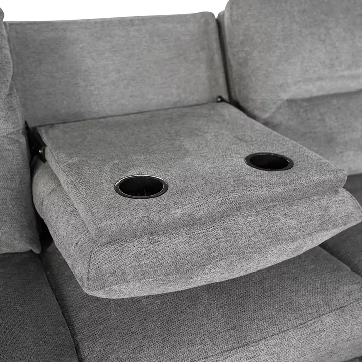 SET SOFA-RELAX ARMCHAIR SYNTHIA HM10736.03 GREY FABRIC--ELECTRIC RECLINE [R]