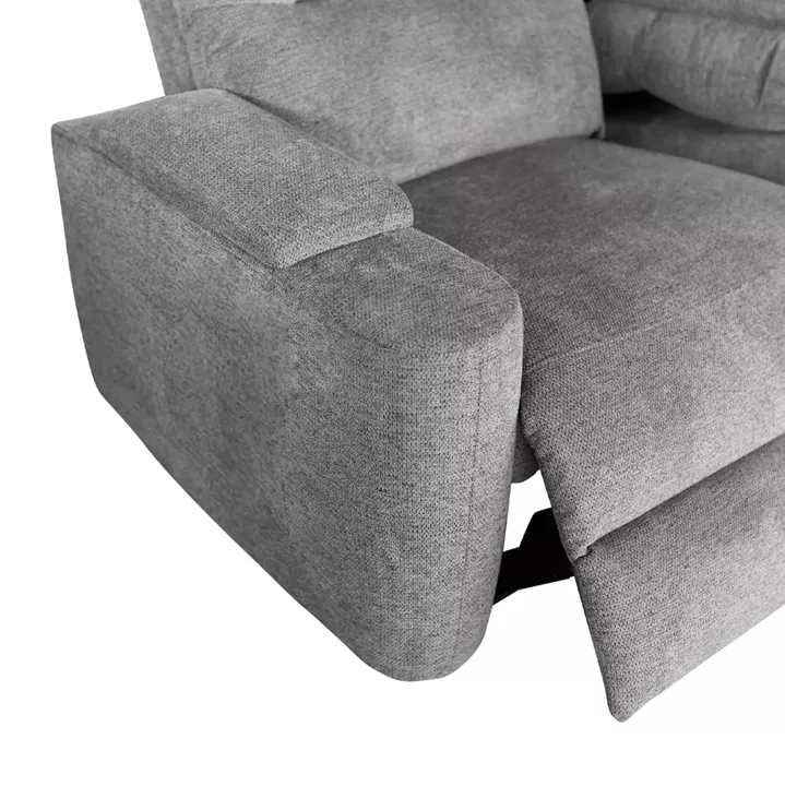 SET SOFA-RELAX ARMCHAIR SYNTHIA HM10736.03 GREY FABRIC--ELECTRIC RECLINE [R]