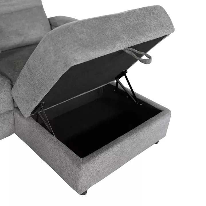 SET SOFA-RELAX ARMCHAIR SYNTHIA HM10736.03 GREY FABRIC--ELECTRIC RECLINE [R]