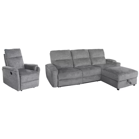 ΣΕΤ ΚΑΝΑΠΕΣ-ΠΟΛΥΘΡΟΝΑ RELAX SYNTHIA HM10736.03 ΓΚΡΙ ΥΦΑΣΜΑ-ΗΛ.ΑΝΑΚΛΙΣΗ [R]