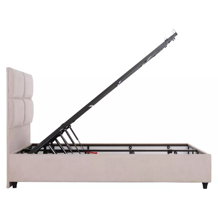 ΚΡΕΒΑΤΙ MILO ΔΙΠΛΟ ΜΕ ΑΠΟΘΗΚΕΥΤΙΚΟ ΧΩΡΟ HM622.32 ΜΠΕΖ ΥΦΑΣΜΑ-- ΓΙΑ ΣΤΡΩΜΑ 160x200εκ