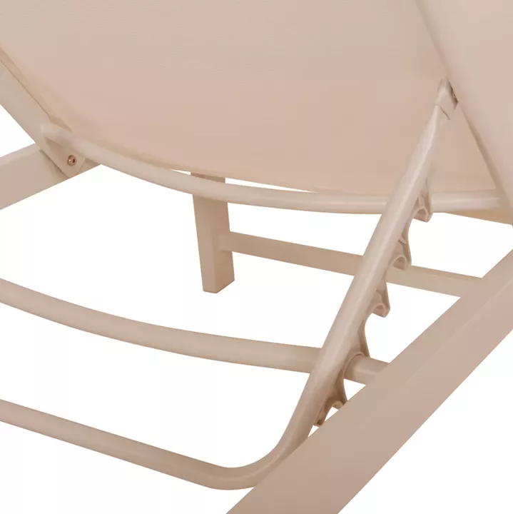 ALUMINUM SUNBED THATCHER HM5983.04 CHAMPAGNE-COLORED FRAME & TEXTILENE 196.5x64.5x92Hcm.