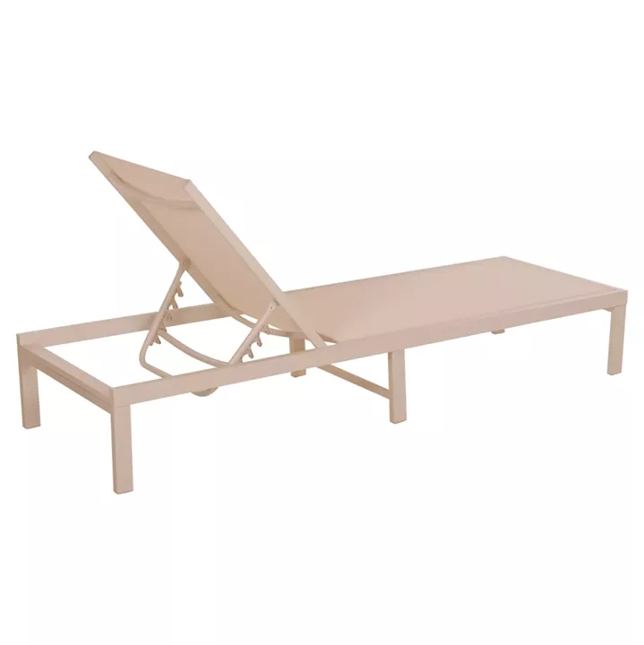 ALUMINUM SUNBED THATCHER HM5983.04 CHAMPAGNE-COLORED FRAME & TEXTILENE 196.5x64.5x92Hcm.