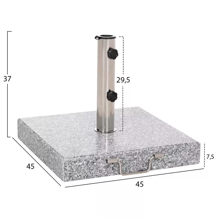 ΒΑΣΗ ΟΜΠΡΕΛΑΣ ΓΡΑΝΙΤΗ 40KG ΜΕ ΧΕΡΟΥΛΙ & ΡΟΔΕΣ HM6564--ΣΩΛΗΝΑΣ ΔΙΑΜΕΤΡΟΥ Φ48