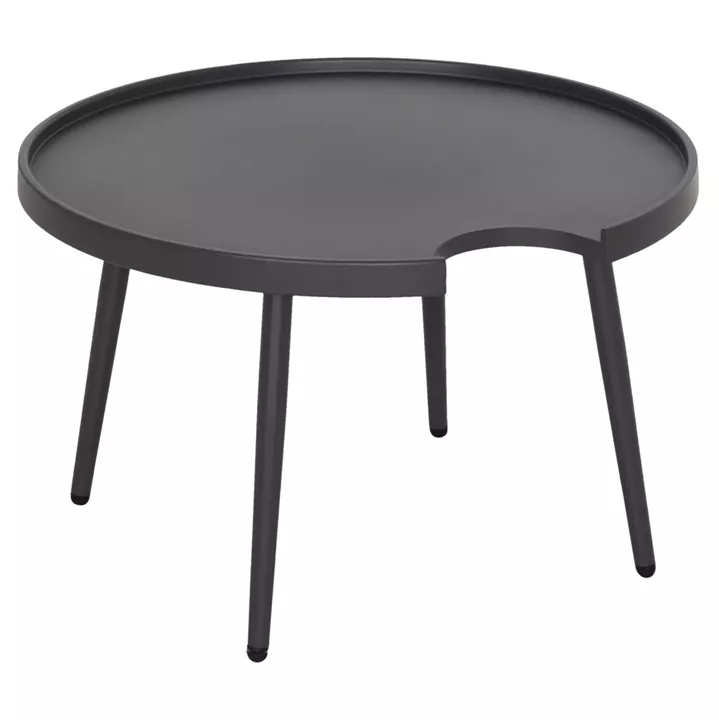 OUTDOOR ROUND COFFEE TABLE TEROC HM6434.01 ALUMINUM IN GREY Φ70x44Hcm