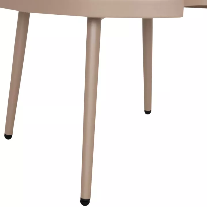 OUTDOOR ROUND COFFEE TABLE TEROC HM6434.03 ALUMINUM IN CAPPUCCINO Φ70x44Hcm