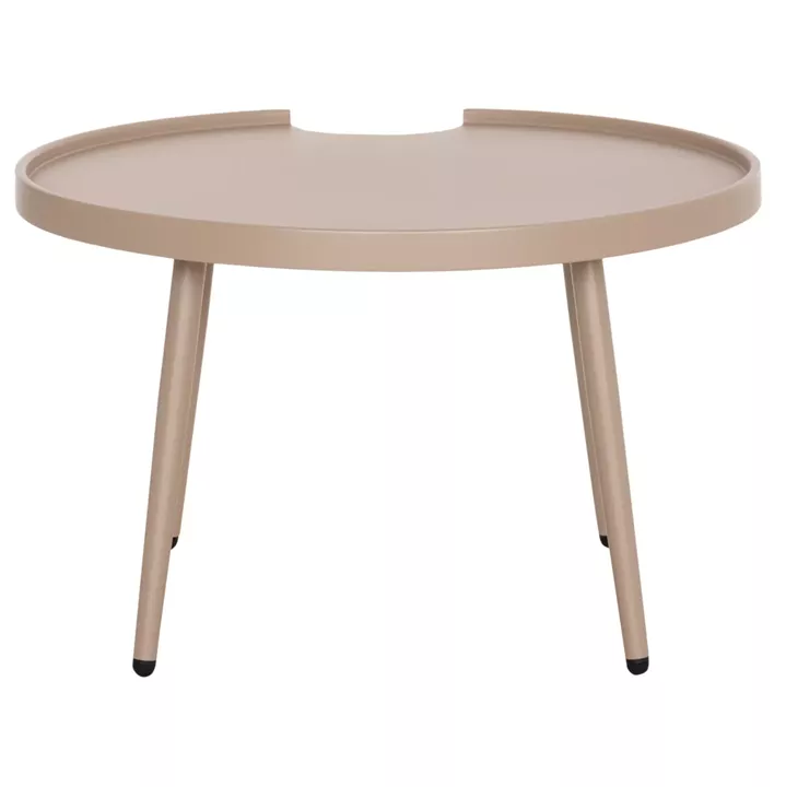 OUTDOOR ROUND COFFEE TABLE TEROC HM6434.03 ALUMINUM IN CAPPUCCINO Φ70x44Hcm