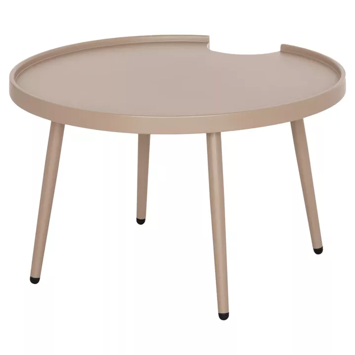 OUTDOOR ROUND COFFEE TABLE TEROC HM6434.03 ALUMINUM IN CAPPUCCINO Φ70x44Hcm