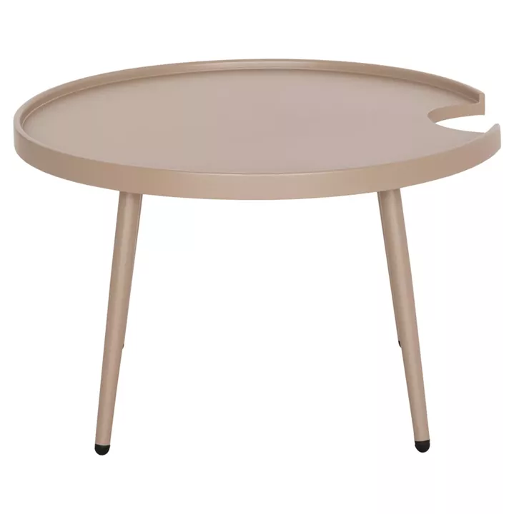 OUTDOOR ROUND COFFEE TABLE TEROC HM6434.03 ALUMINUM IN CAPPUCCINO Φ70x44Hcm