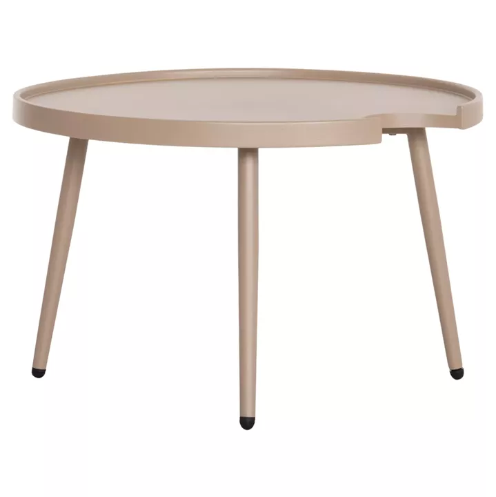 OUTDOOR ROUND COFFEE TABLE TEROC HM6434.03 ALUMINUM IN CAPPUCCINO Φ70x44Hcm