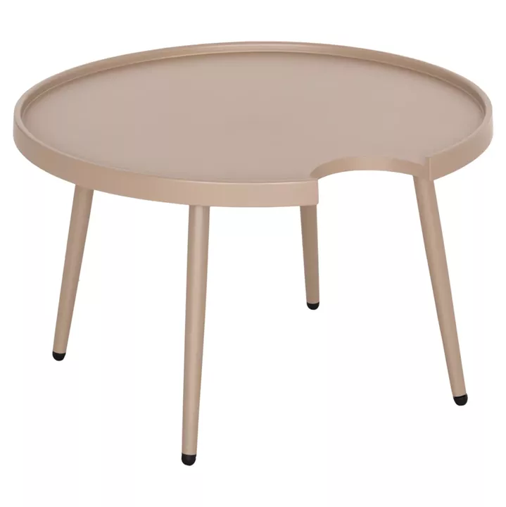 OUTDOOR ROUND COFFEE TABLE TEROC HM6434.03 ALUMINUM IN CAPPUCCINO Φ70x44Hcm