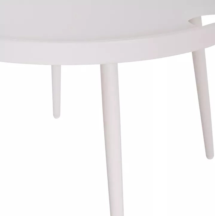 OUTDOOR ROUND COFFEE TABLE TEROC HM6434.02 ALUMINUM IN WHITE Φ70x44Hcm