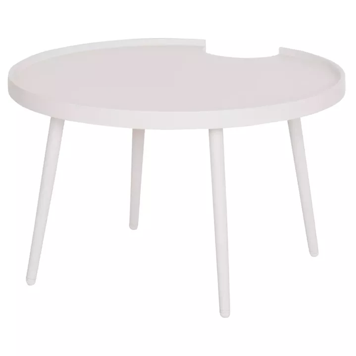 OUTDOOR ROUND COFFEE TABLE TEROC HM6434.02 ALUMINUM IN WHITE Φ70x44Hcm