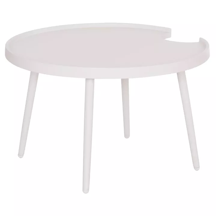 OUTDOOR ROUND COFFEE TABLE TEROC HM6434.02 ALUMINUM IN WHITE Φ70x44Hcm
