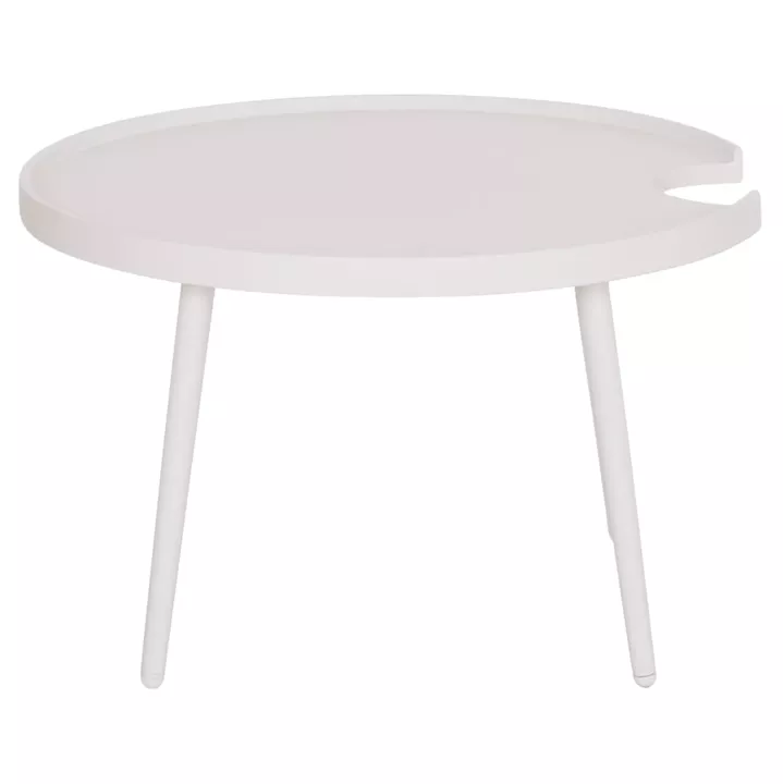 OUTDOOR ROUND COFFEE TABLE TEROC HM6434.02 ALUMINUM IN WHITE Φ70x44Hcm