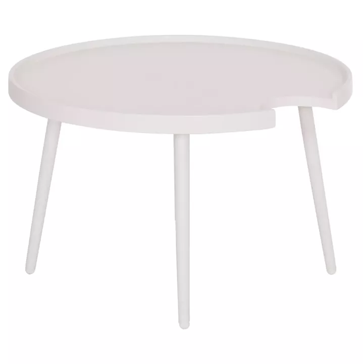 OUTDOOR ROUND COFFEE TABLE TEROC HM6434.02 ALUMINUM IN WHITE Φ70x44Hcm