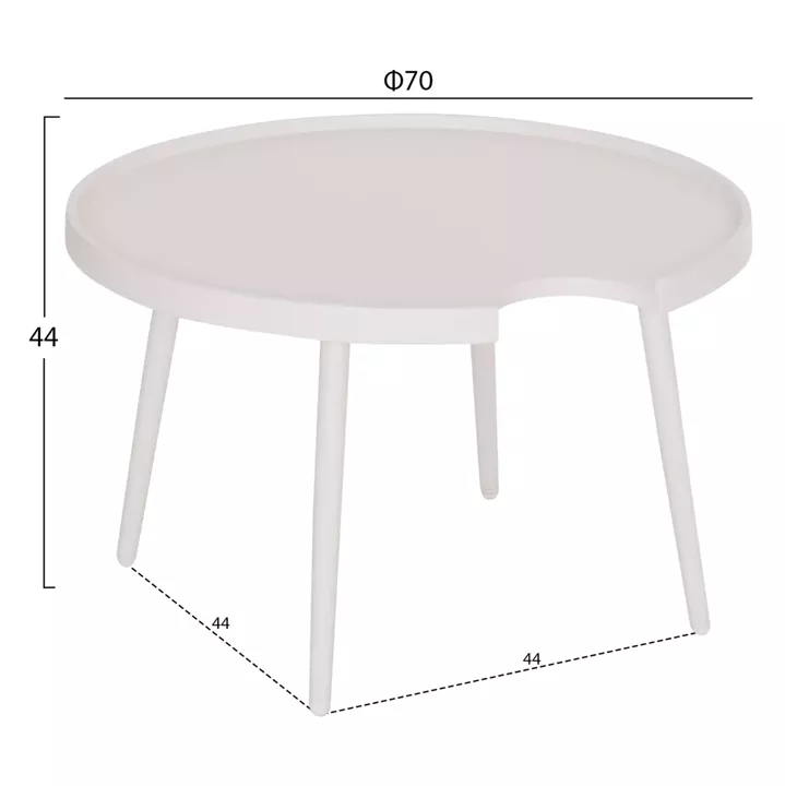 OUTDOOR ROUND COFFEE TABLE TEROC HM6434.02 ALUMINUM IN WHITE Φ70x44Hcm