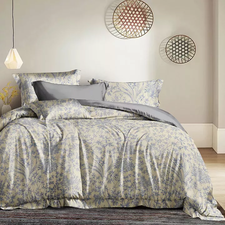 Beauty Home Σετ σεντόνια υπέρδιπλα με λάστιχο Memories Art 12677 165x200+30 Μπεζ,Γκρι