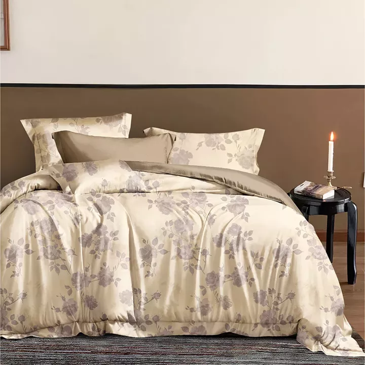 Beauty Home Σετ σεντόνια υπέρδιπλα με λάστιχο Memories Art 12685 165x200+30 Μπεζ