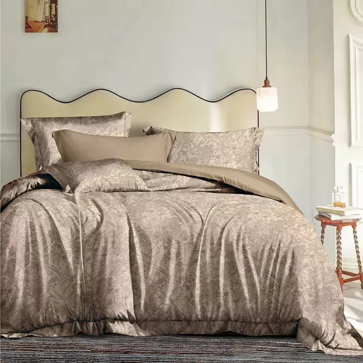 Beauty Home Σετ σεντόνια υπέρδιπλα με λάστιχο Memories Art 12690 165x200+30 Μόκα