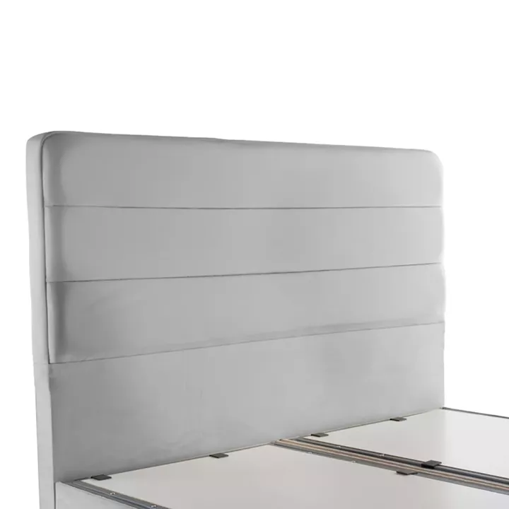 Double bed Linteda pakoworld with storage space grye velvet 160x200cm